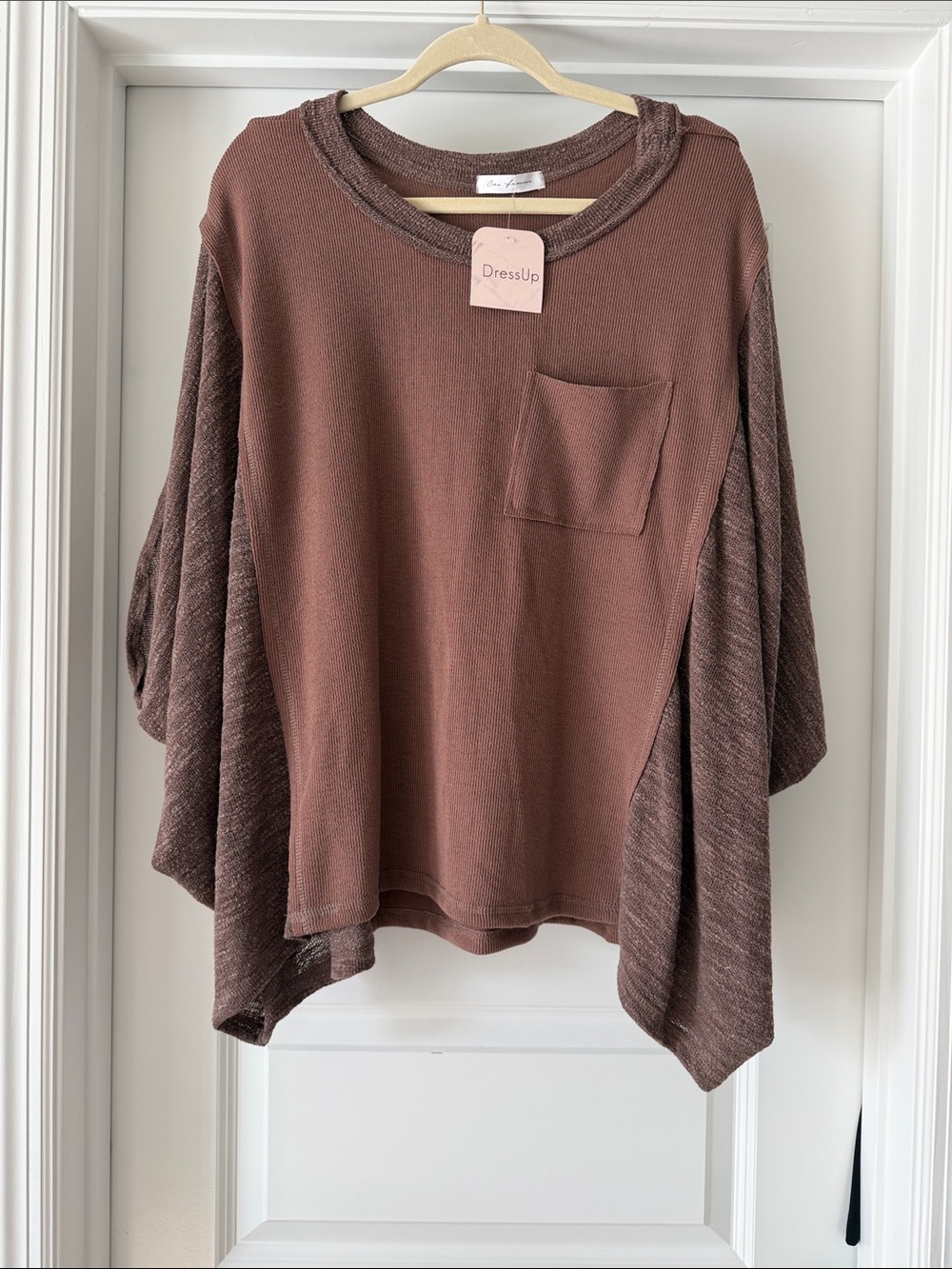 Ces Femme Chocolate Puff-Sleeve Pocket Tunic